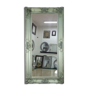 Resin Flower Large Wood Frame Wall Mirror